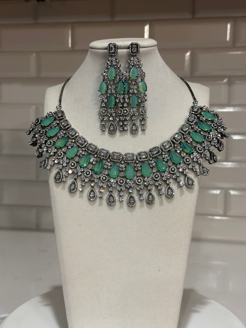 Premium Quality Bridal American Diamond Set