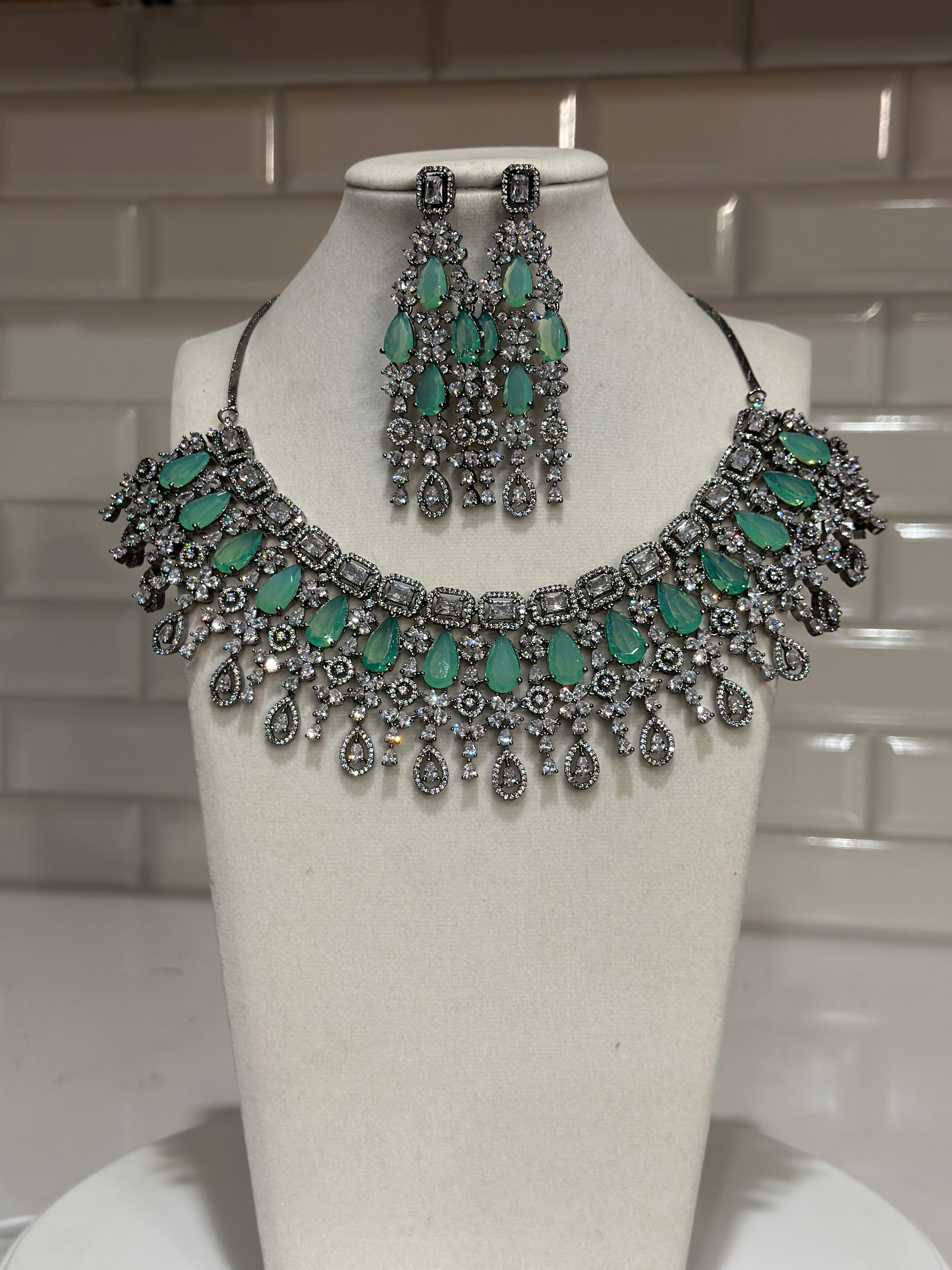 Premium Quality Bridal American Diamond Set