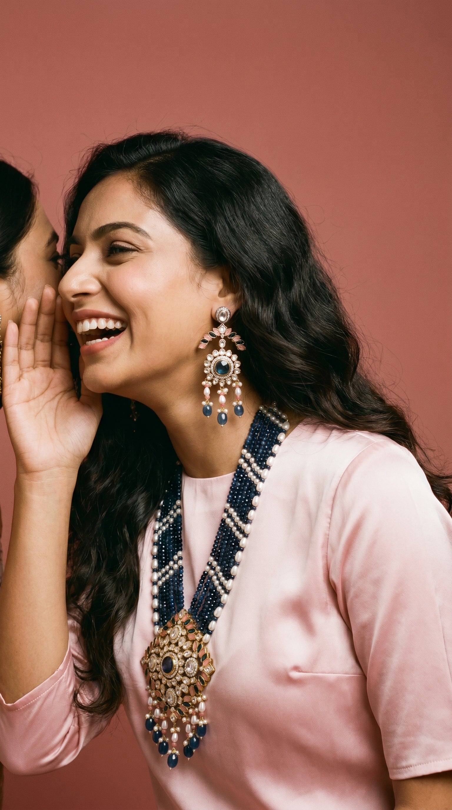 Beaded Polki Necklace Set