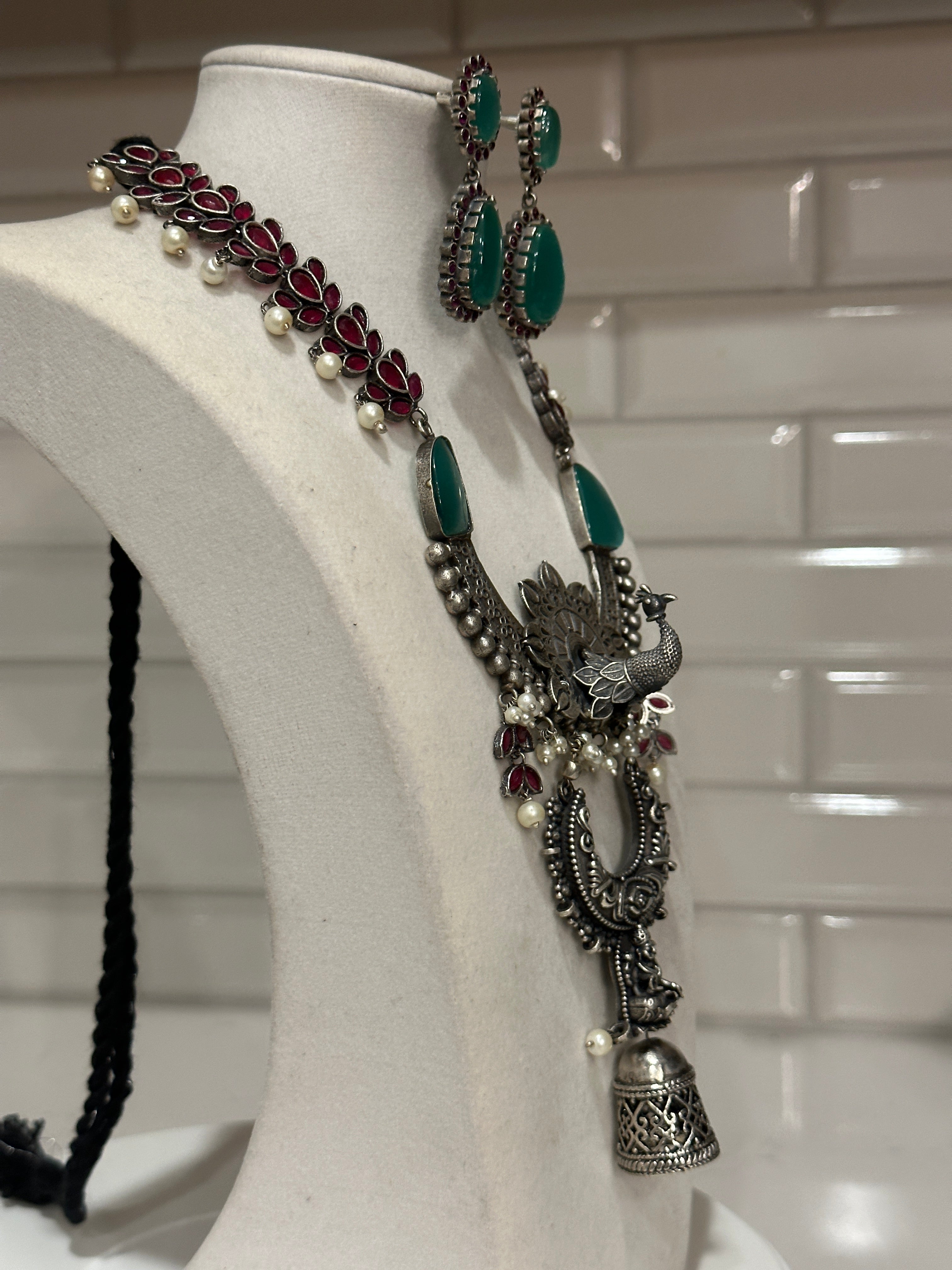 Peacock Motif Designer Fusion Necklace Set