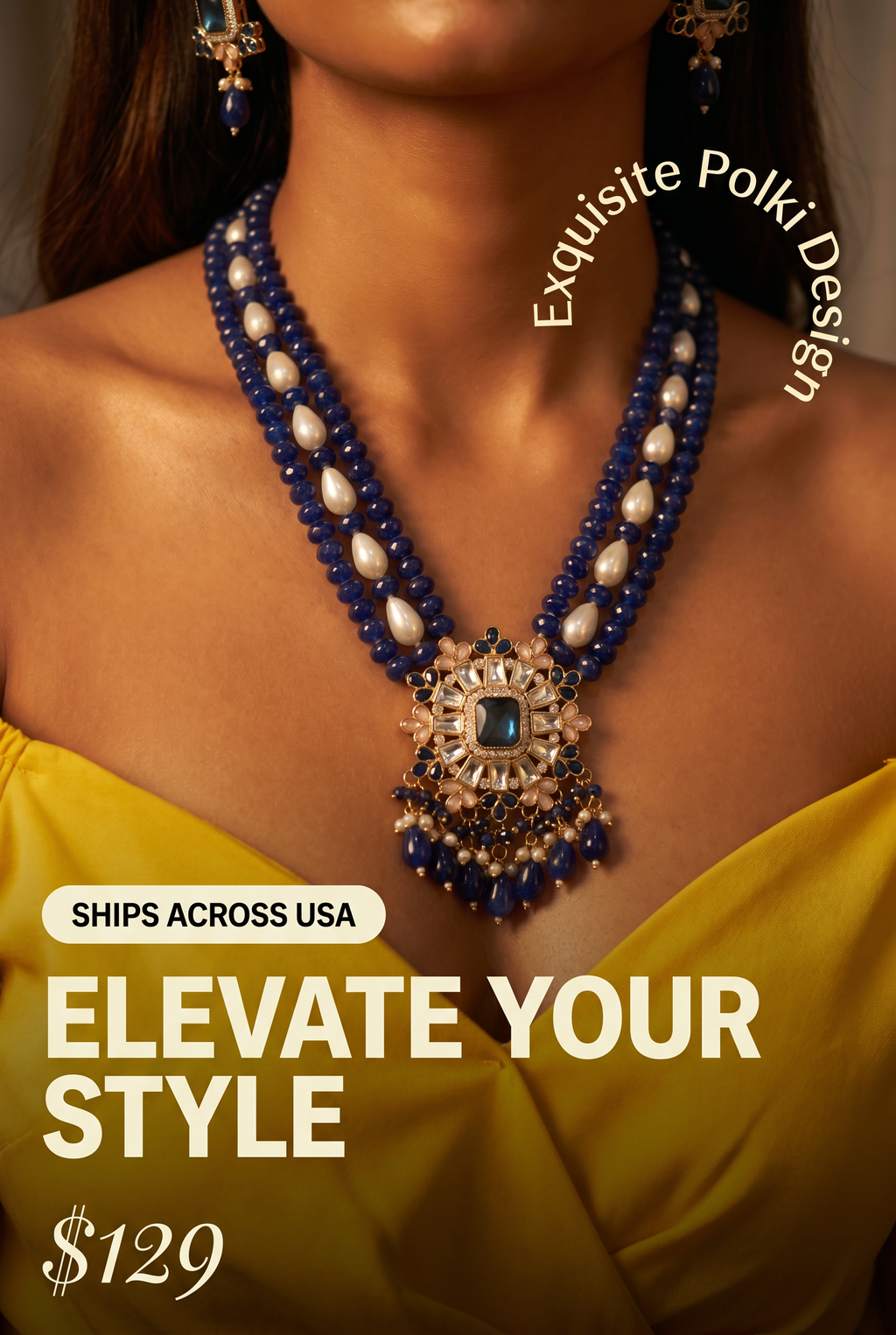 Premium Quality Designer Polki Necklace Set.