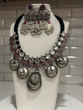 Silver lookalike with kundan stones