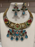 Silver Lookalike Hasli Necklace Set