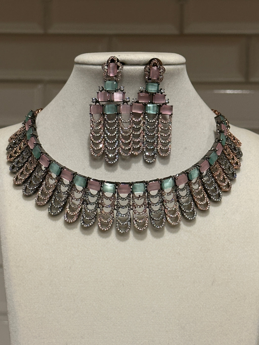 American Diamond Choker Set