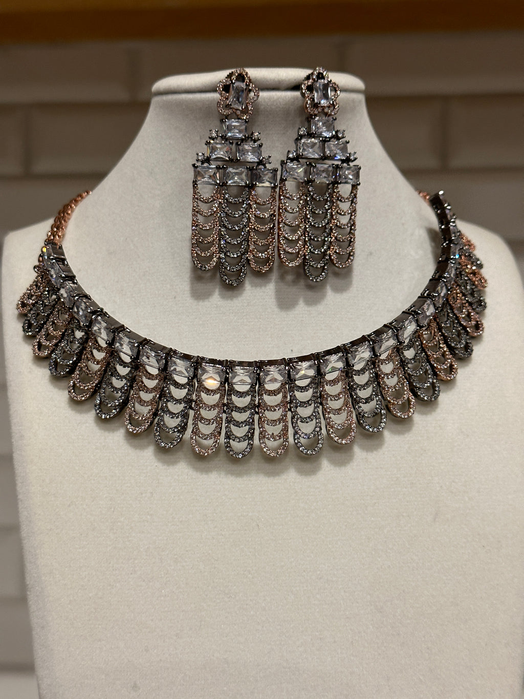American Diamond Choker Set