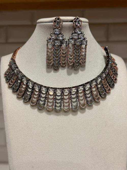 American Diamond Choker Set