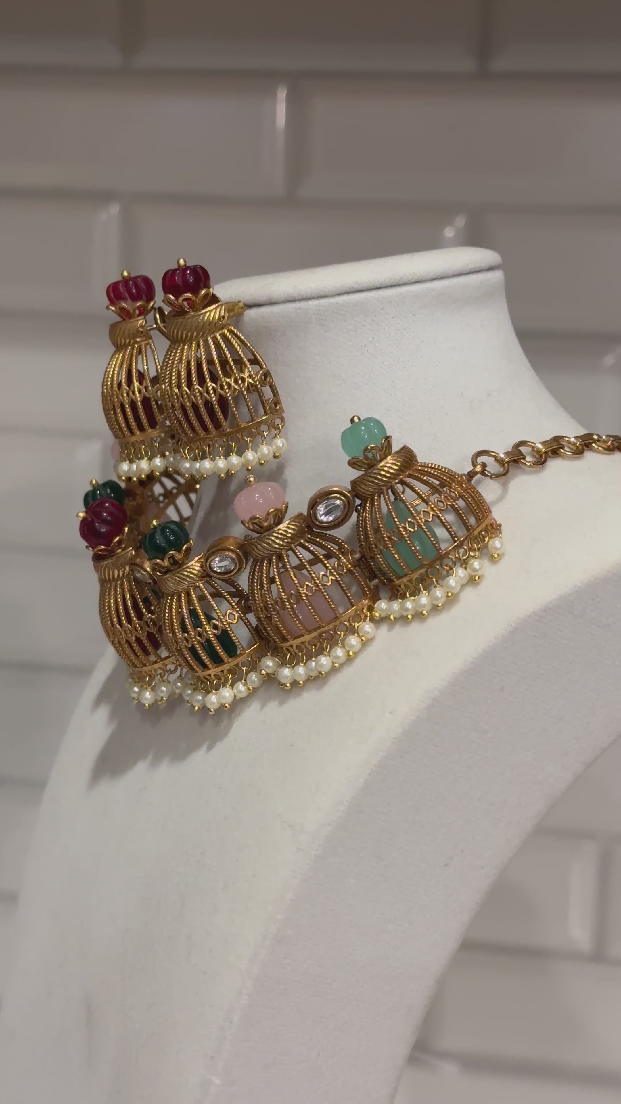 Bird Cage Designer Fusion Necklace Set